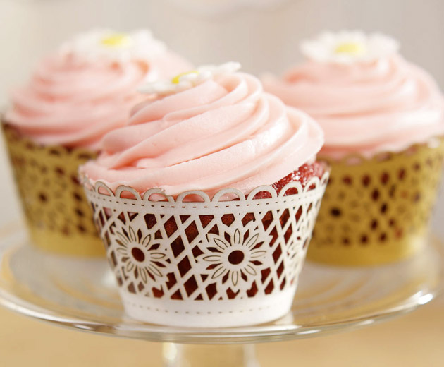 Floral Art Deco Filigree Paper Cupcake Wrappers