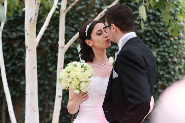 Bride and Groom Kiss