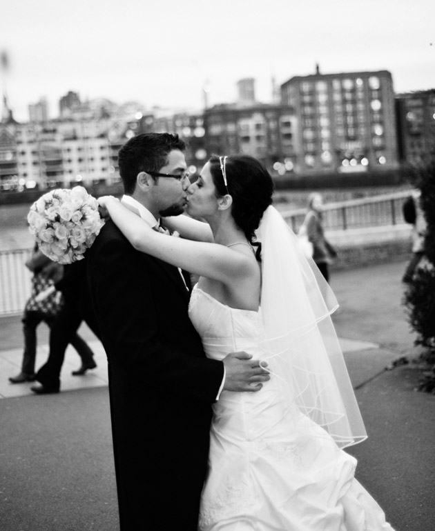 Bride and Groom Kiss