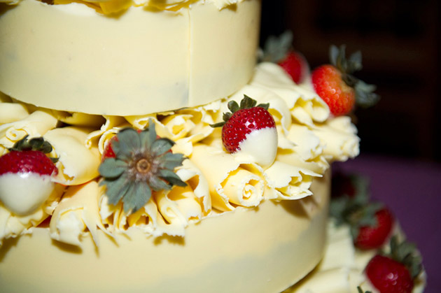 White Chocolate and Strawberry Wedding Cake