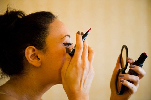 Bride Putting On Makeup