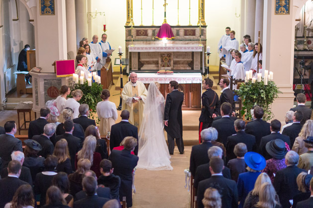 Bride and Groom at Altar