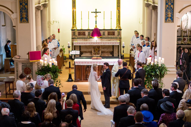 Happy Bride and Groom at Ceremony