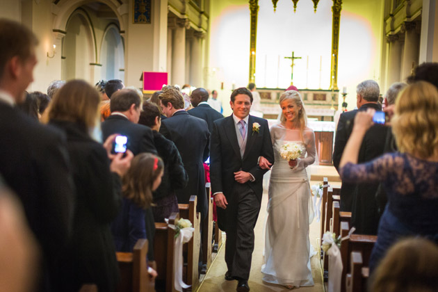 Newlyweds Leaving Church