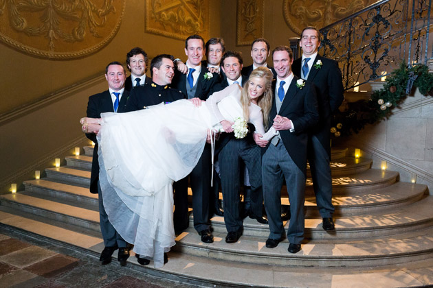 Bride Lifted by Groomsmen