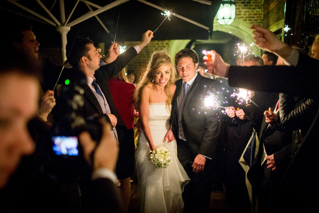 Bride and Groom Leaving the Reception