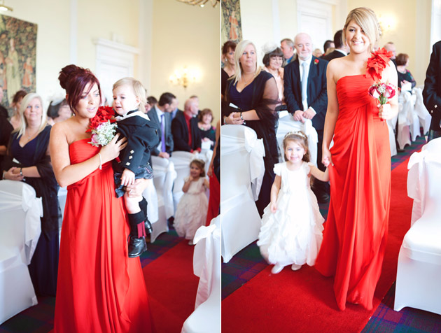 Bridesmaids Walking Down The Aisle