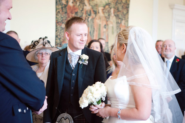 Bride and Groom Look of Love