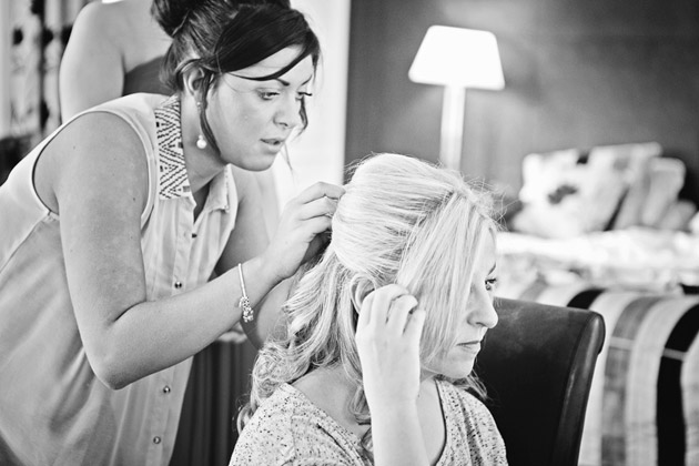 Bride Getting Her Hair Done