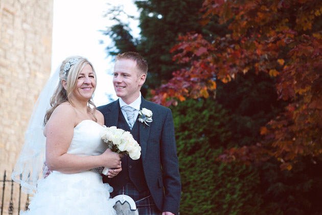 Bride and Groom Outside