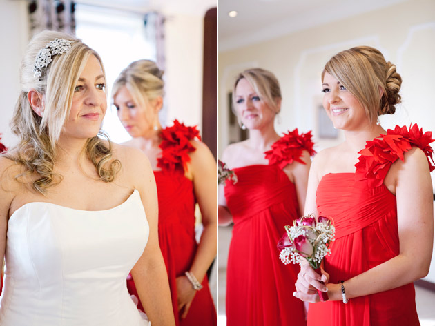 Bride and Bridesmaids in Orange