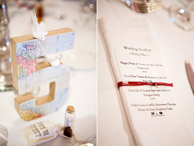 Wedding Reception Travel Theme Table Numbers and Menu