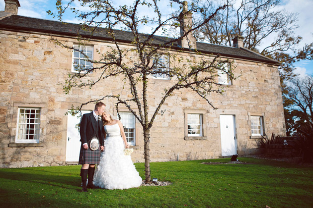 Bride and Groom in the Garden