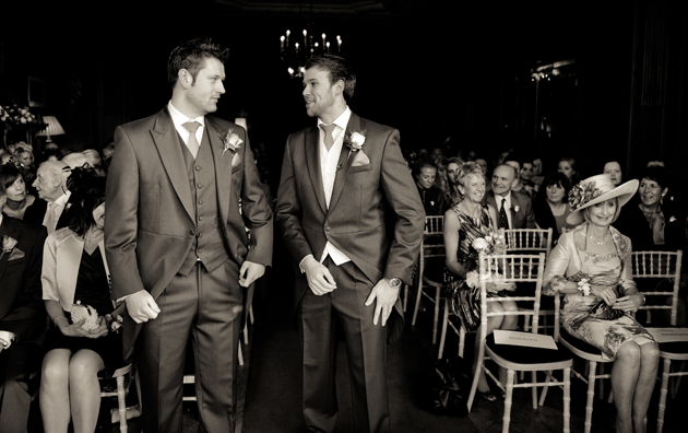 Groom and Best Man Waiting For Bride