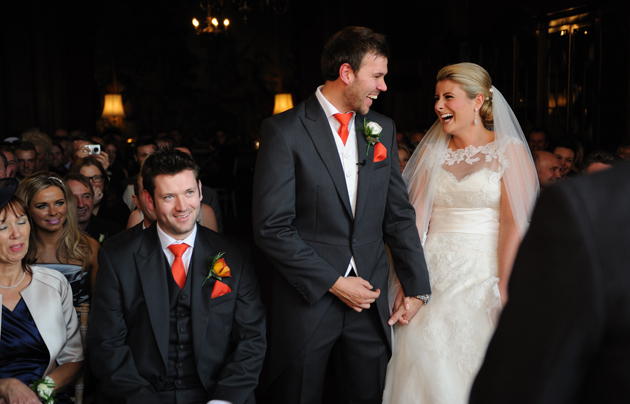 Bride and Groom Laughing