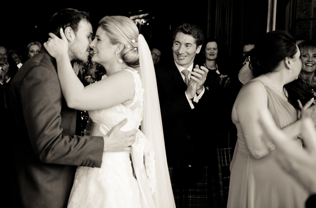 Bride and Groom First Kiss