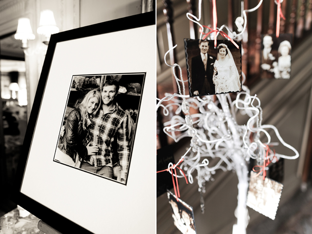 Bride and Groom Portrait and Memory Tree With Grandparents Pictures