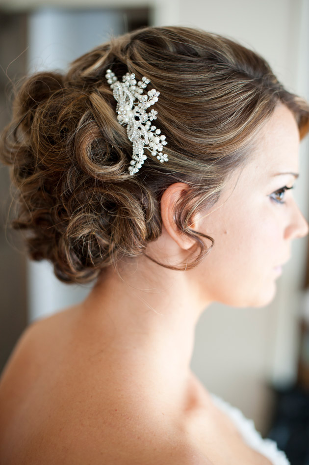 Bride's Hairstyle with Pearl Pin