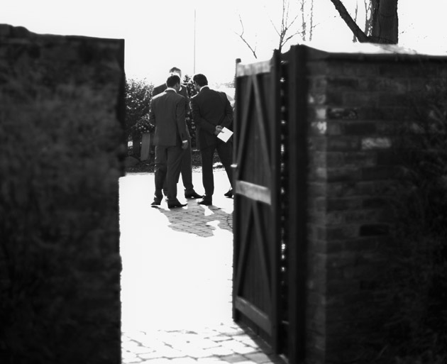 Groom and Groomsmen Waiting for Bride