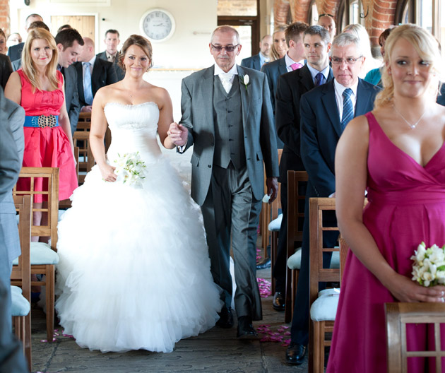 Bride Arriving at Ceremony With Father