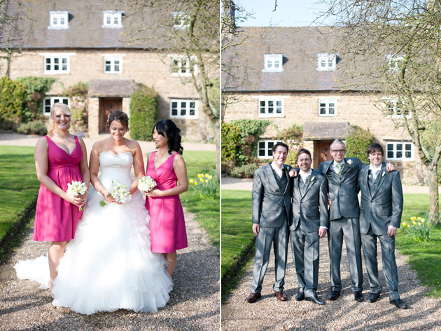 Newlyweds With Bridesmaids and Groomsmen