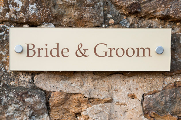 Bride & Groom Plaque at Dodmoor House