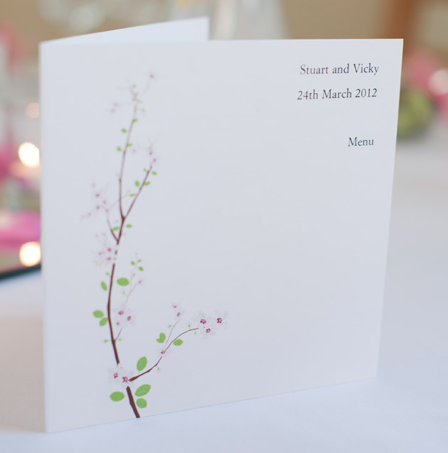 Spring Theme Wedding Menu