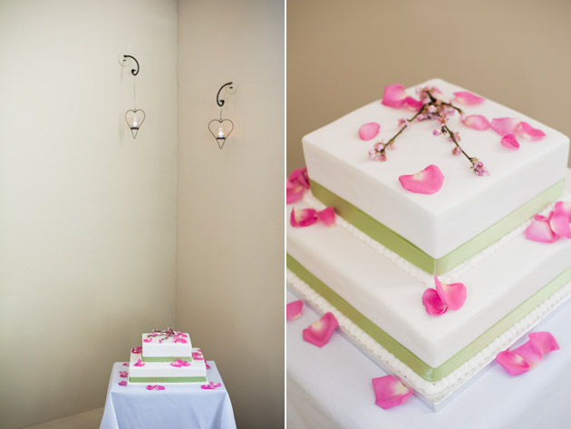 Pink Petals Spring Theme Wedding Cake