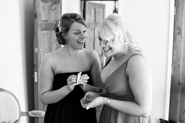 Bride and Bridesmaid Put On Jewellery