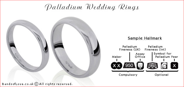 Palladium wedding rings