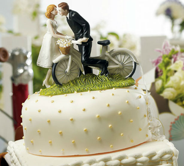 Bride and Groom Bicycle Cake Topper Confetti 