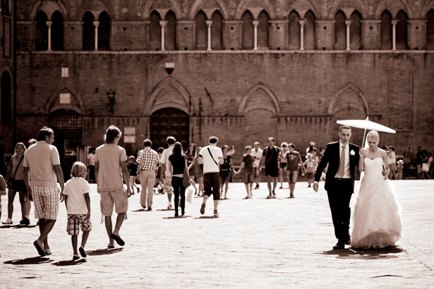 Traditional wedding walk at Diane and David's Real Wedding in Italy | Confetti.co.uk