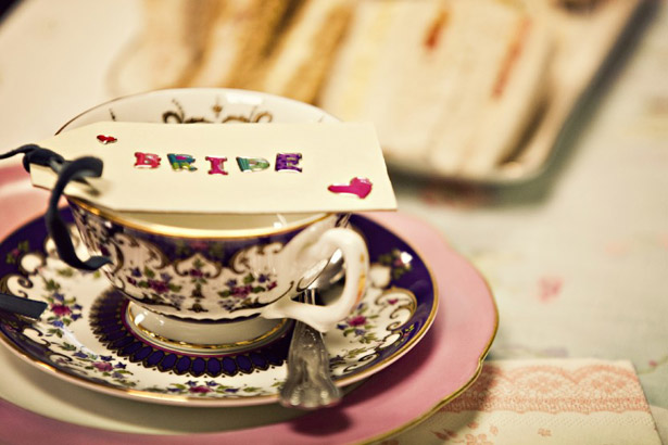 Vintage inspired wedding tea party 