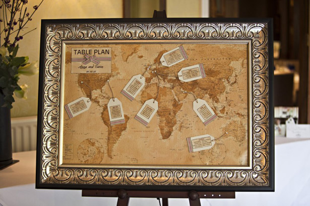 Vintage map table plan