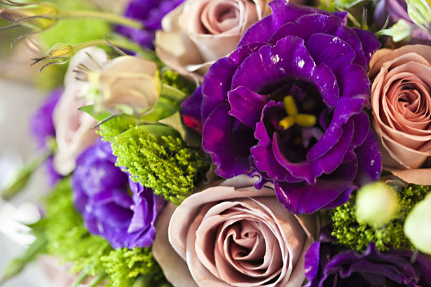 Purple bridesmaid's wedding bouquet