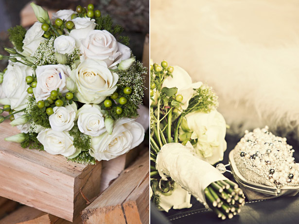 White rose bridal bouquet