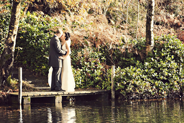 Bride and Groom by the lake