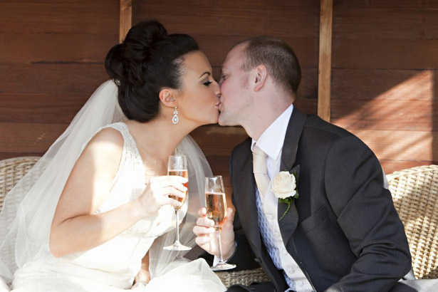 Bride and Groom kiss