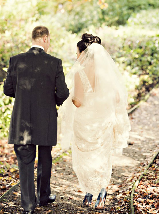 Bride and Groom walking 