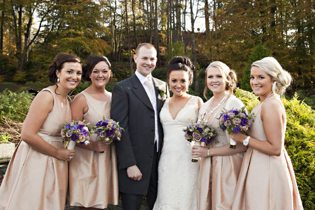 Groom with bridesmaids 