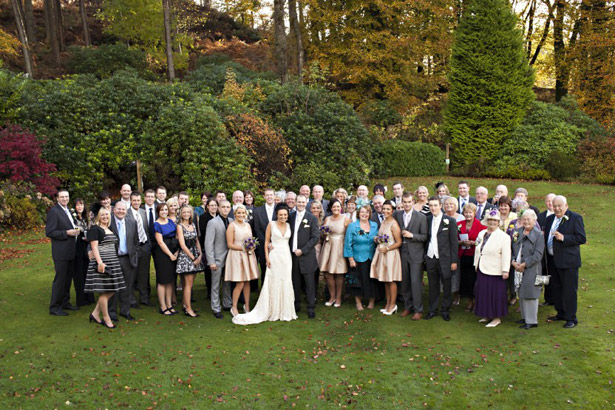 Newly weds with wedding guests