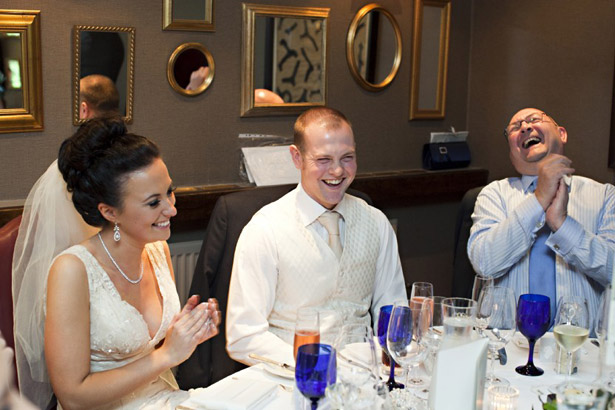 Bride and Groom laughing