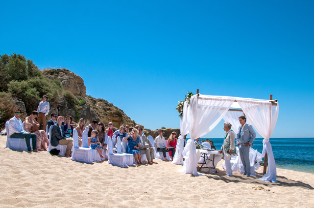 Guests and groom waiting for the bride