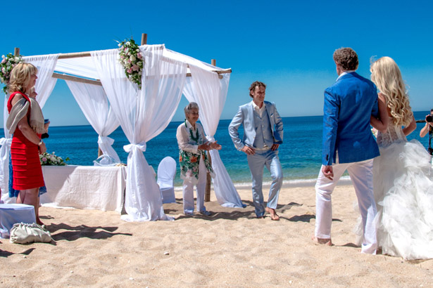 Bride and groom at ceremony