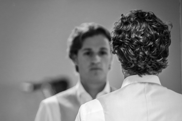 Groom getting ready