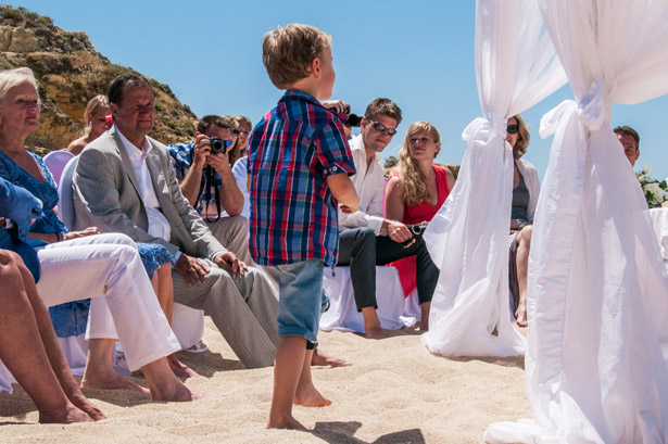 Ringbearer delivers wedding rings