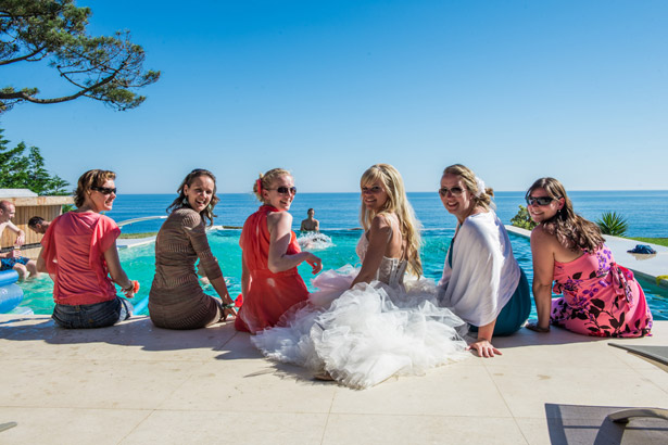 Bride with guests