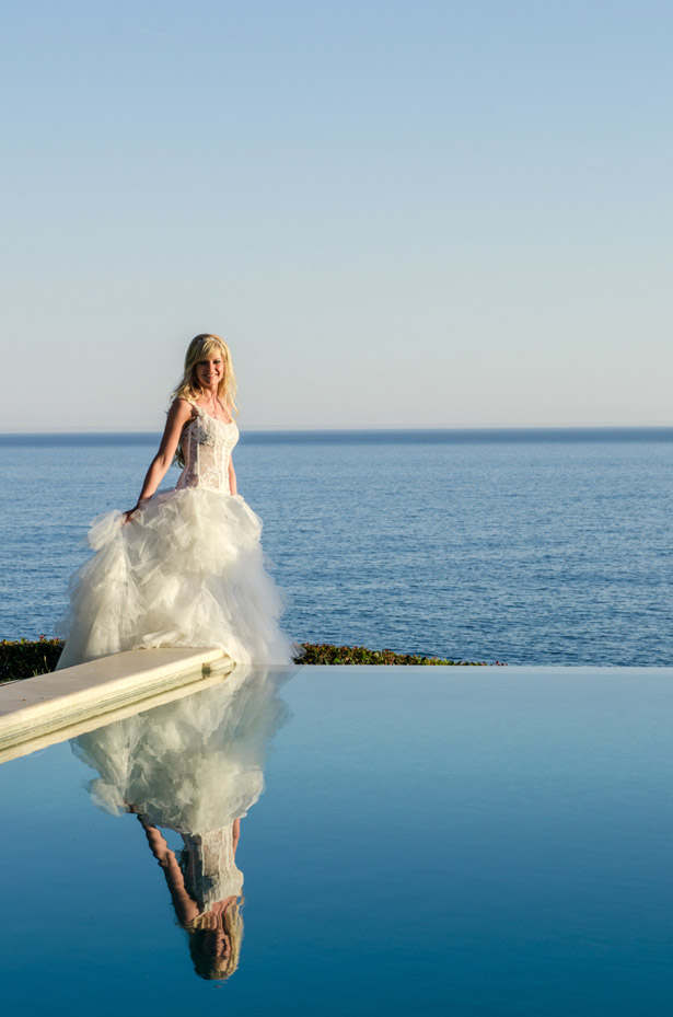 Bride at the pool