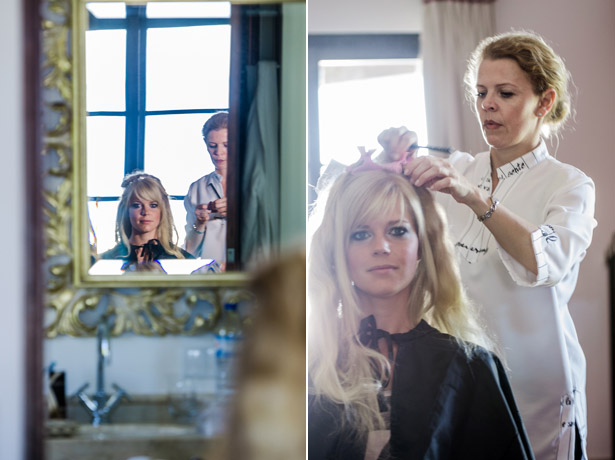 Bride getting ready