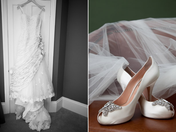 White Bridal Dress And Shoes